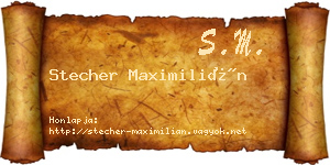 Stecher Maximilián névjegykártya